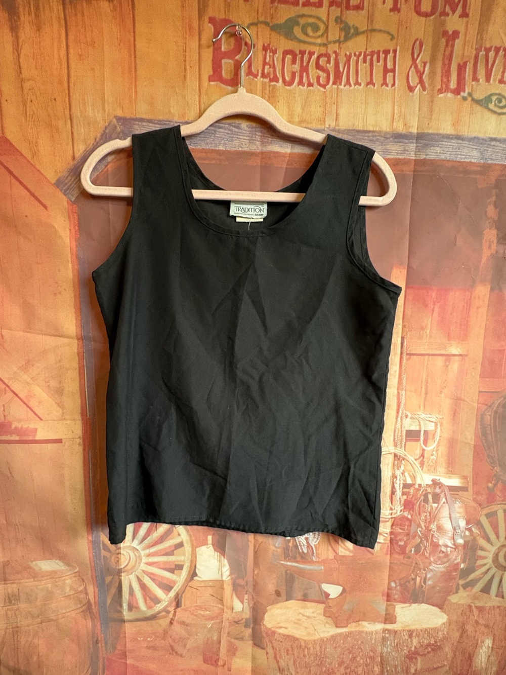 3/$10 Vintage Sears Tradition Black Minimalist Tank Top | Size 8